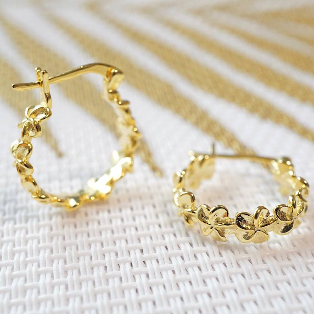 ハワイアンジュエリー プルメリアフープピアス