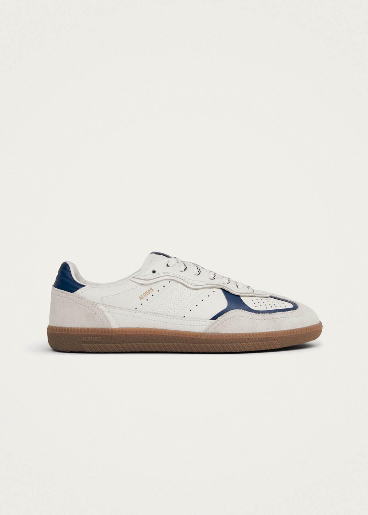 Tb.490 Rife Grain White Navy Leather Sneakers | ALOHAS