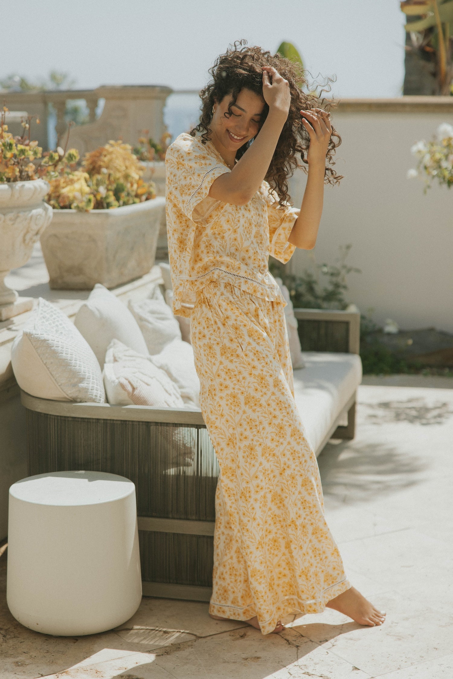 house on the hill】yellow flower パンツセット house on the hill