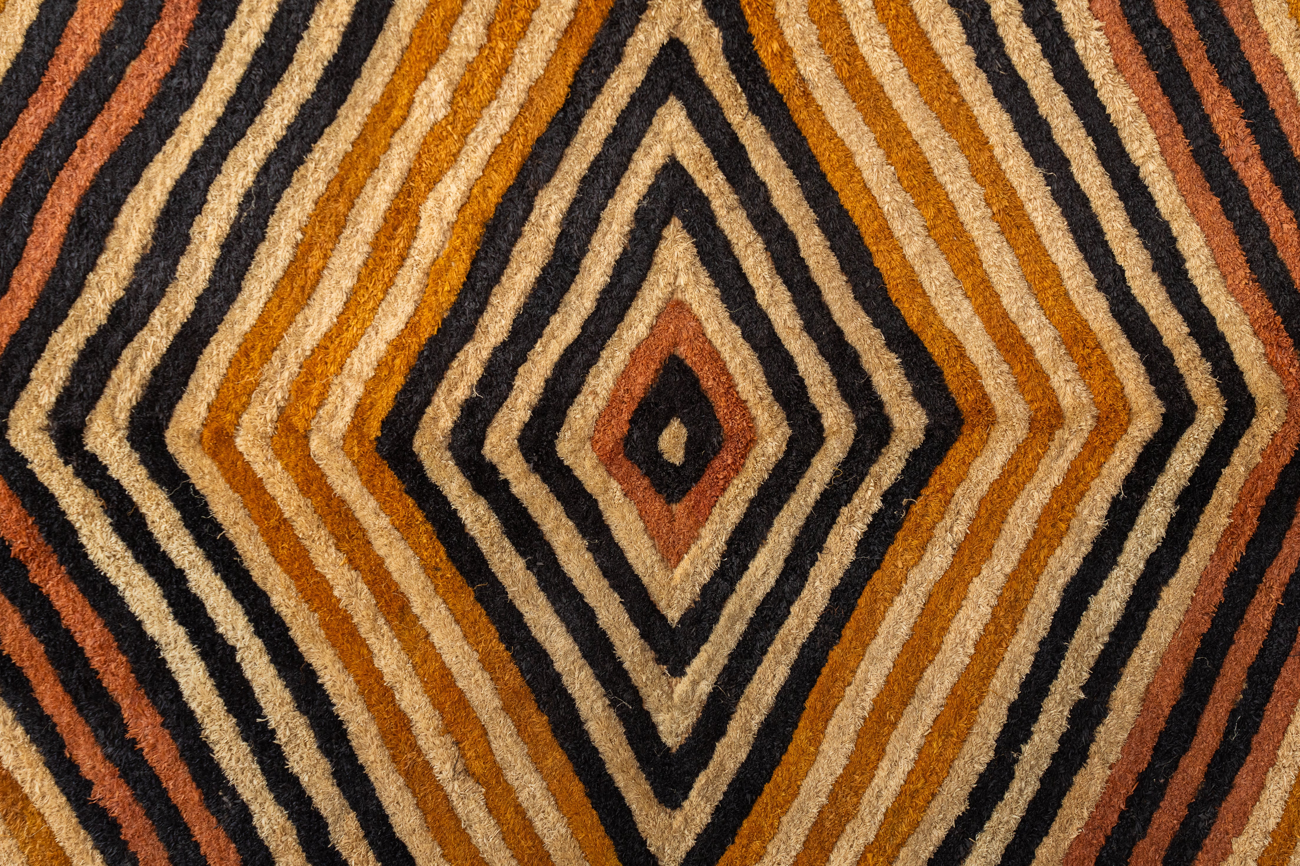 クバ王国伝統のクバクロス-KUBA TEXTILES】クバ布-草ビロード