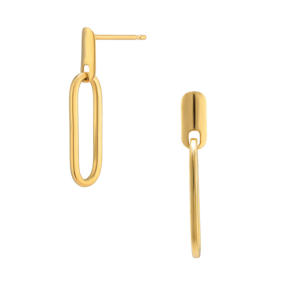 K18 中空 ペーパークリップ スタットピアス / 18K Hollow Paper Clip