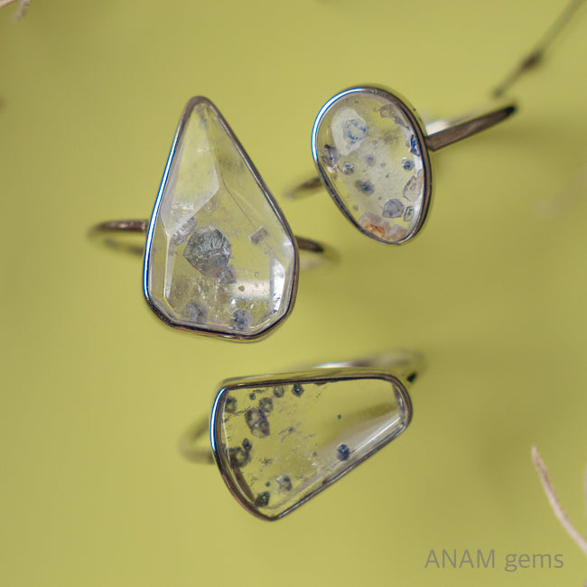 フローライト インクォーツ シルバーリング‖ANAM gems（アナムジェムズ