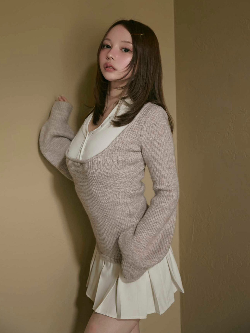 アンドマリー andmary demi layered mini dress ANDMARY】Demi layered