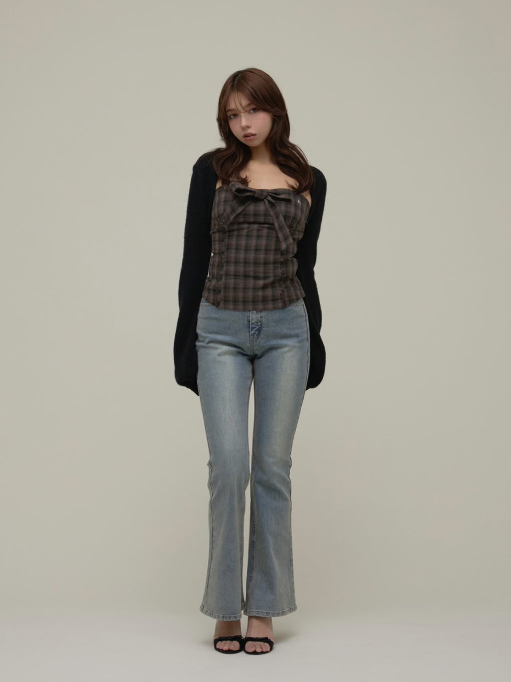 ANDMARY】Mary logo flare denim