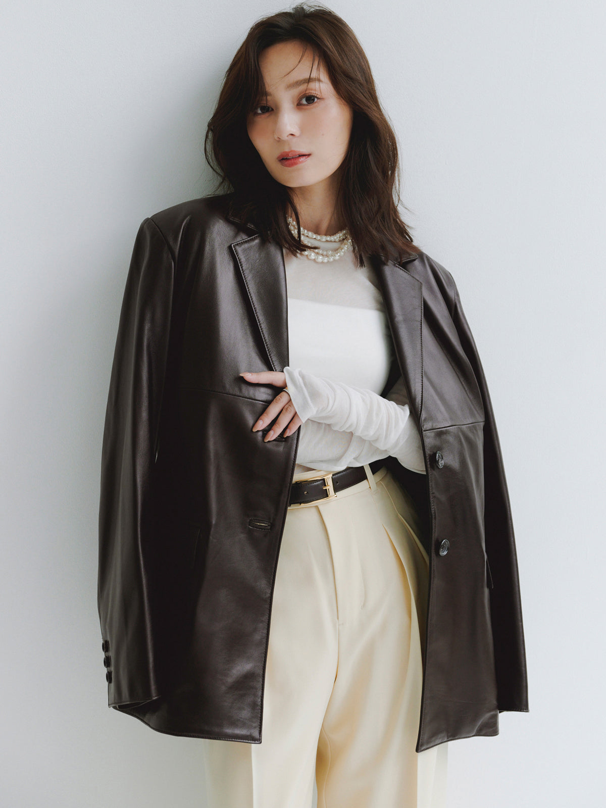 レザーテーラードジャケット