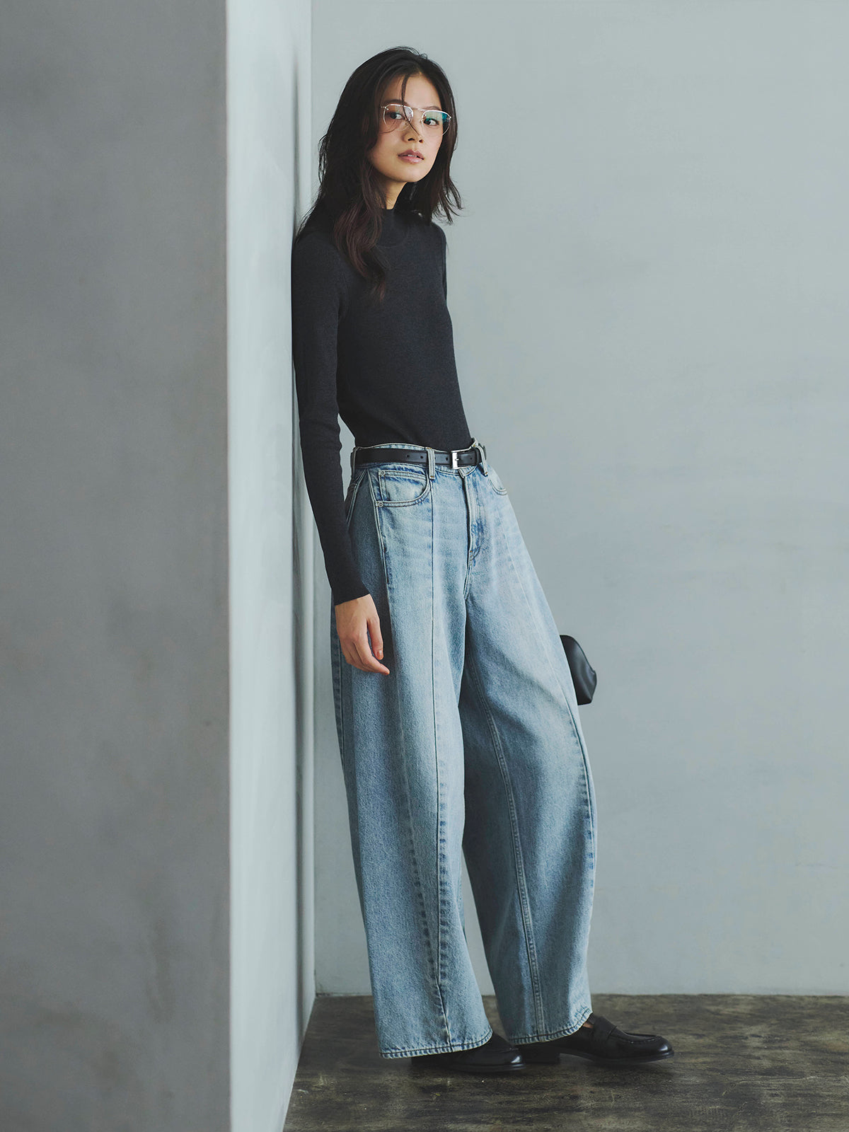 サイドタックカジュアルワイドデニム