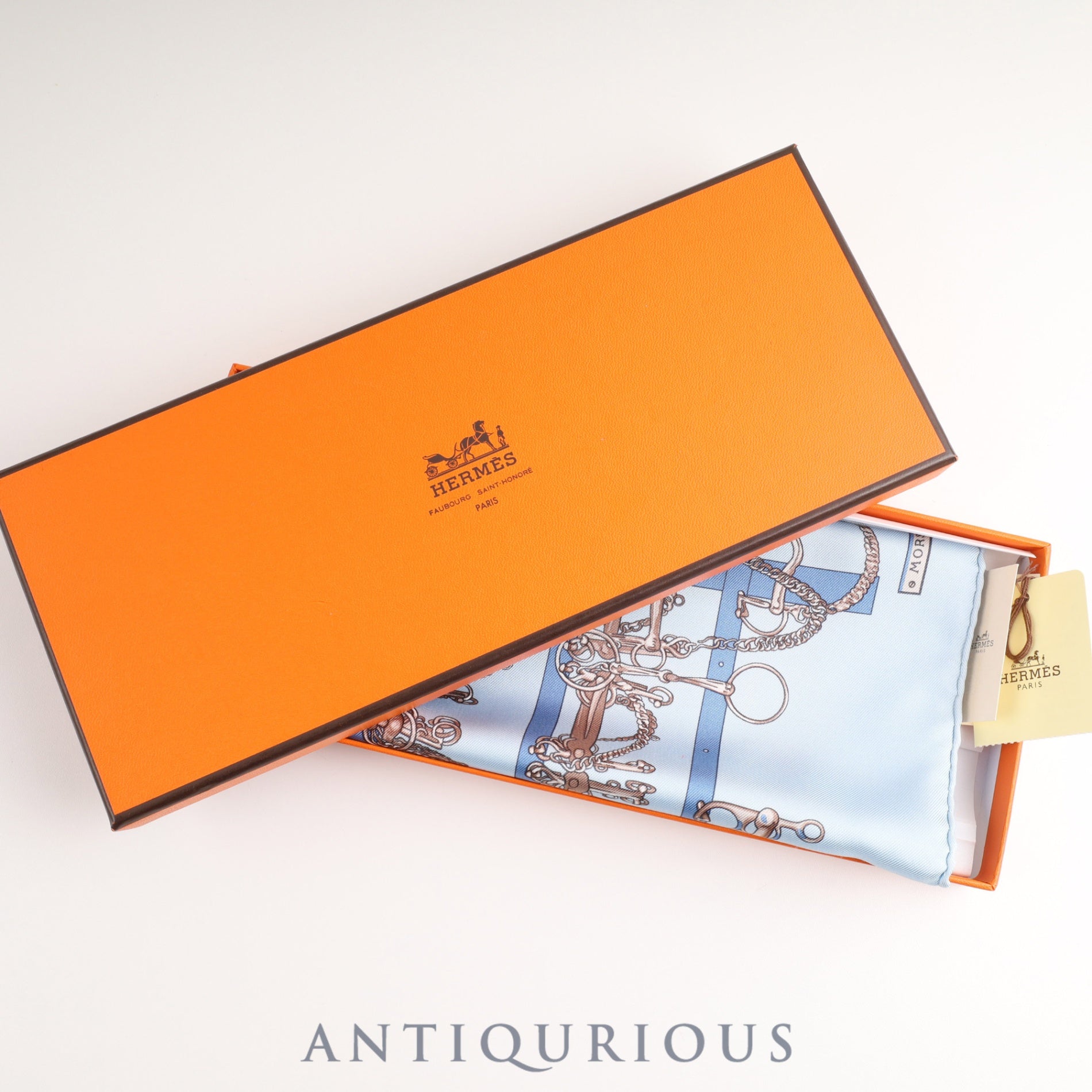 エルメス スカーフ カレ45 馬具とビット SILK100% 箱 タグ | 東京銀座