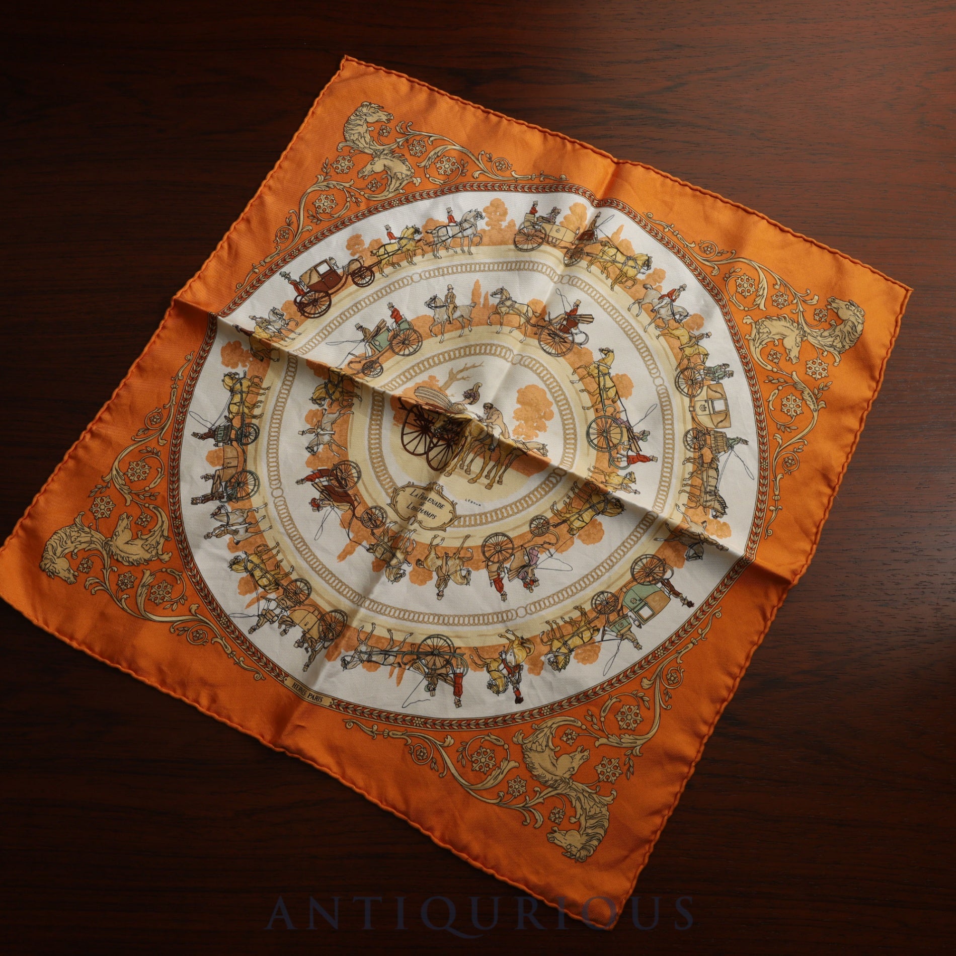 エルメス スカーフ カレ45 ロンシャンへの散歩 SILK100% | 東京銀座の