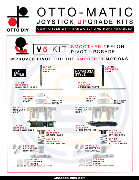 OTTO DIY JLF and Hayabusa Joystick Upgrade Kits - Choose TYPE