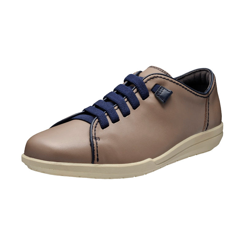 アキレス・ソルボ C 563 グレー/ネービー｜牛革3E ゴム紐スリッポン