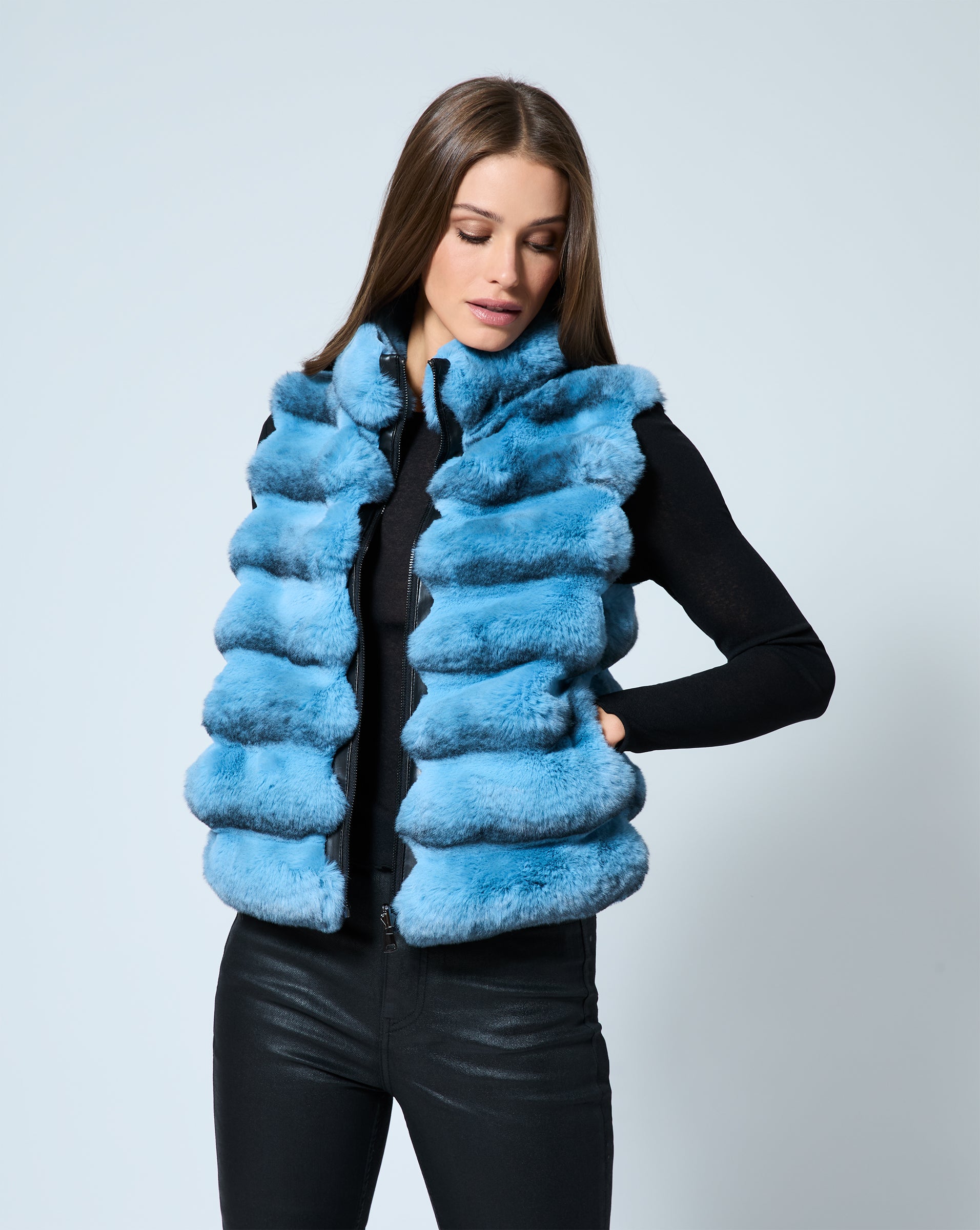 Chinchilla Faux Fur Vest – Adrienne Landau