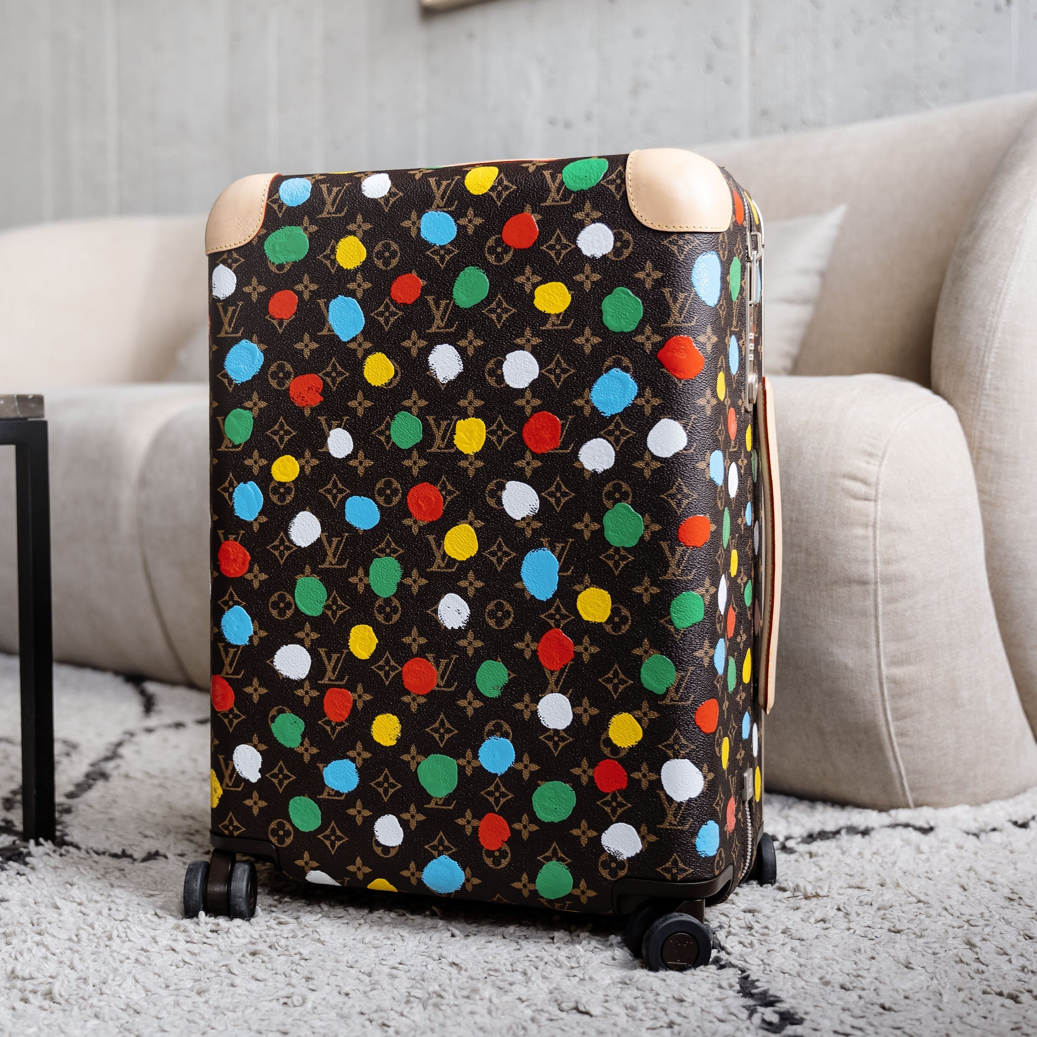 Louis Vuitton Yayoi Kusama Painted Dots Horizon Suitcase (55cm) Dark b