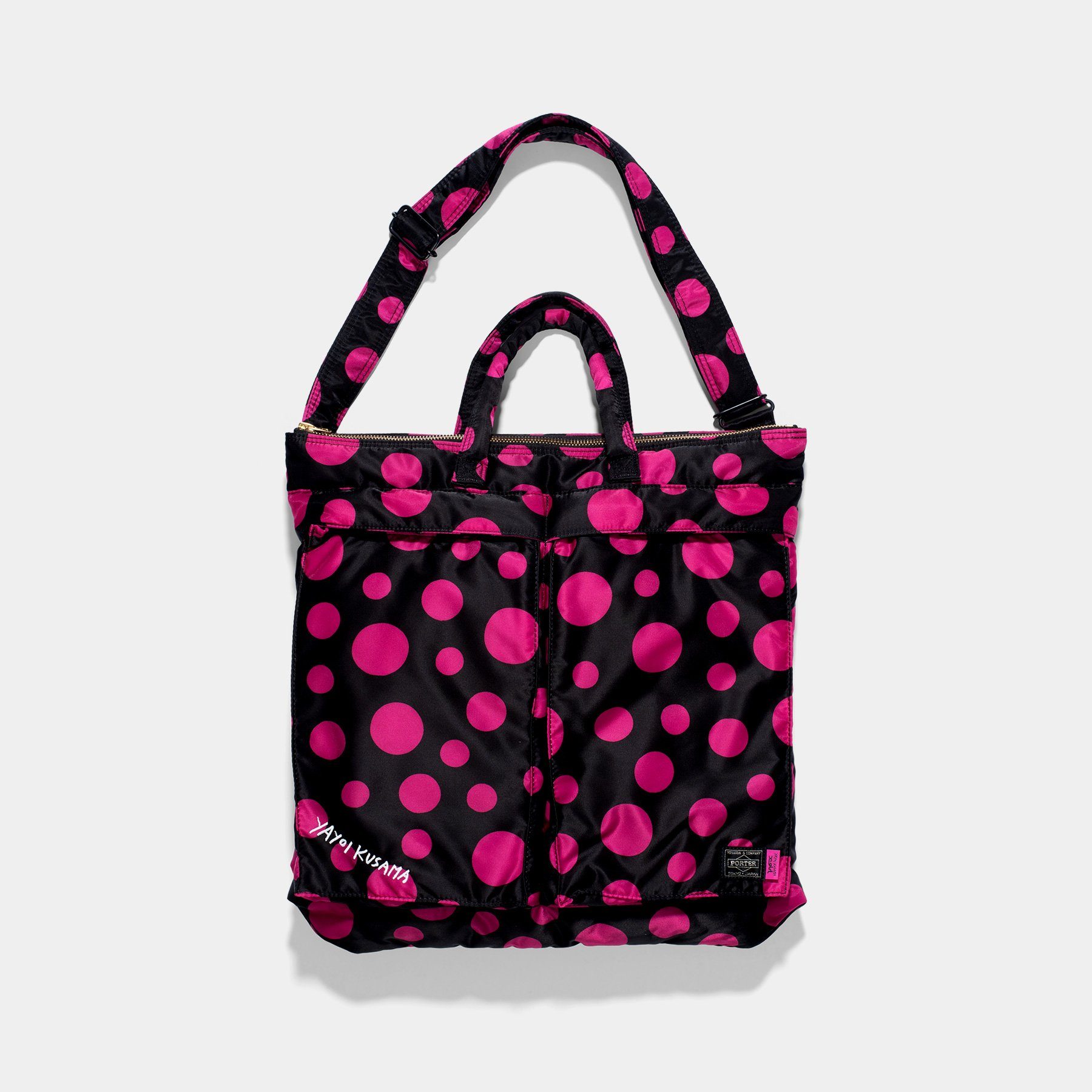 PORTER YOSHIDA X YAYOI KUSAMA HELMET BAG PINK DOTS