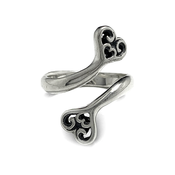 Double Tribal Heart Ring - Bill Wall Leather Inc.