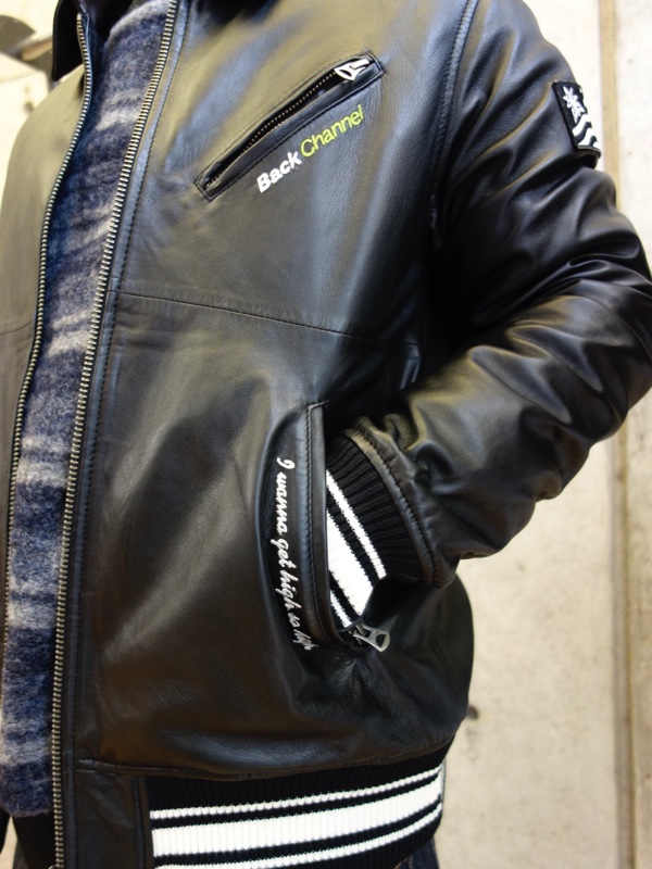 BackChannel バックチャンネル 牛革 パンチングレザージャケット 黒