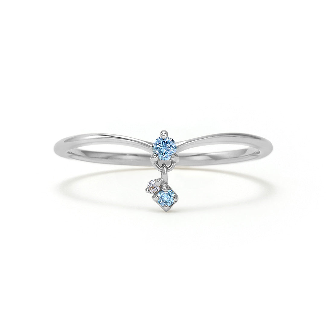 ブルーダイヤモンド(ラボグロウン) K18/K10/PTリング・トランジュS