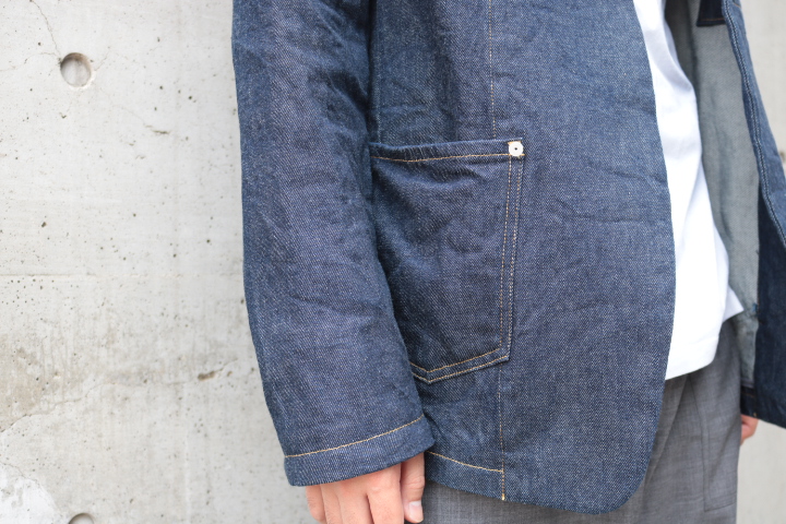 18AW “Maison Margiela” DENIM NO COLLAR JACKET | ShelterII BLOG