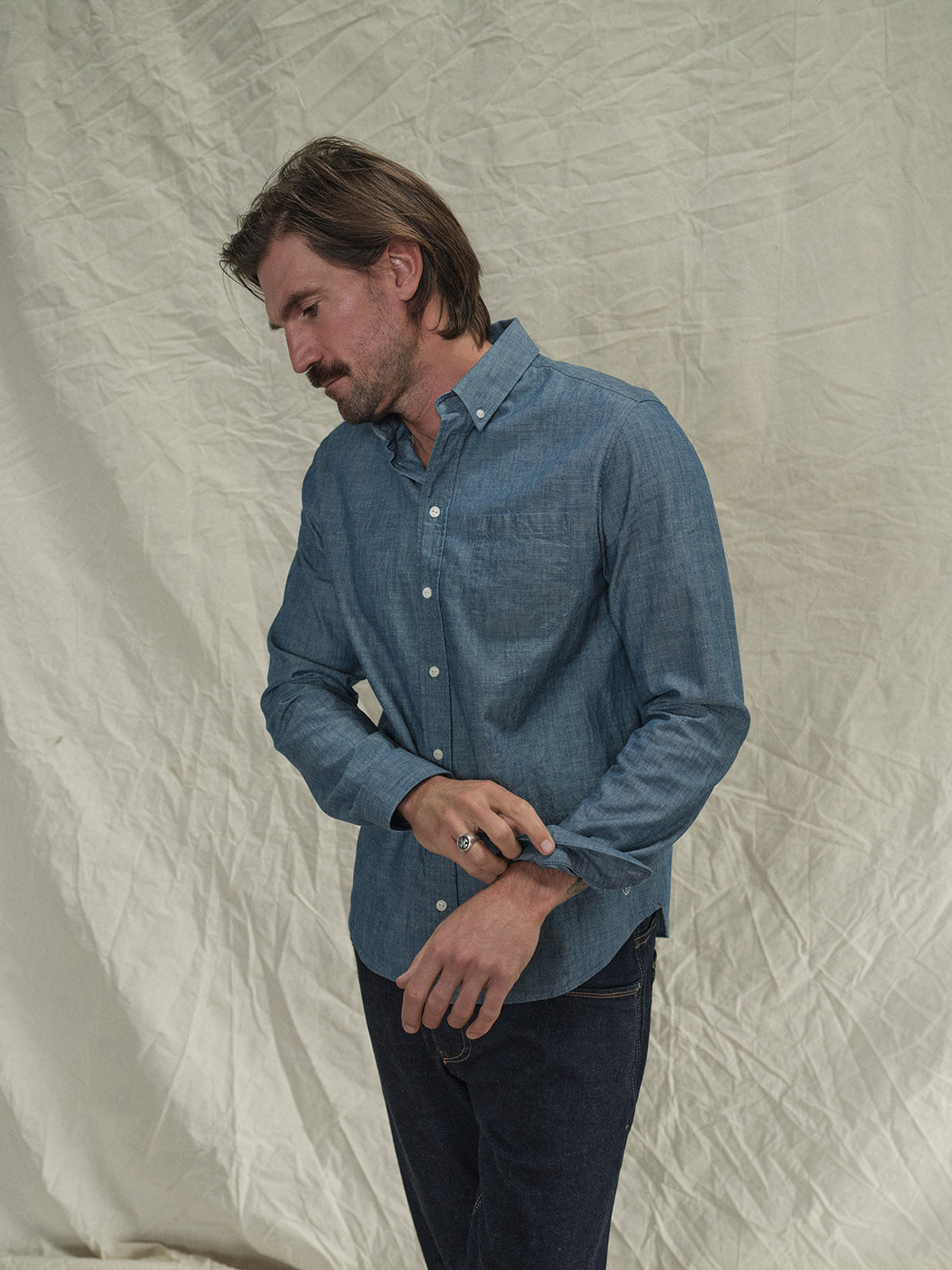 Sandro Chambray Shirt - Chambray – Blue de Gênes
