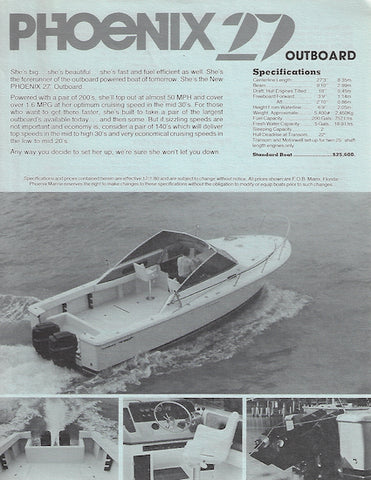 Phoenix 27 Outboard Brochure – SailInfo I boatbrochure.com