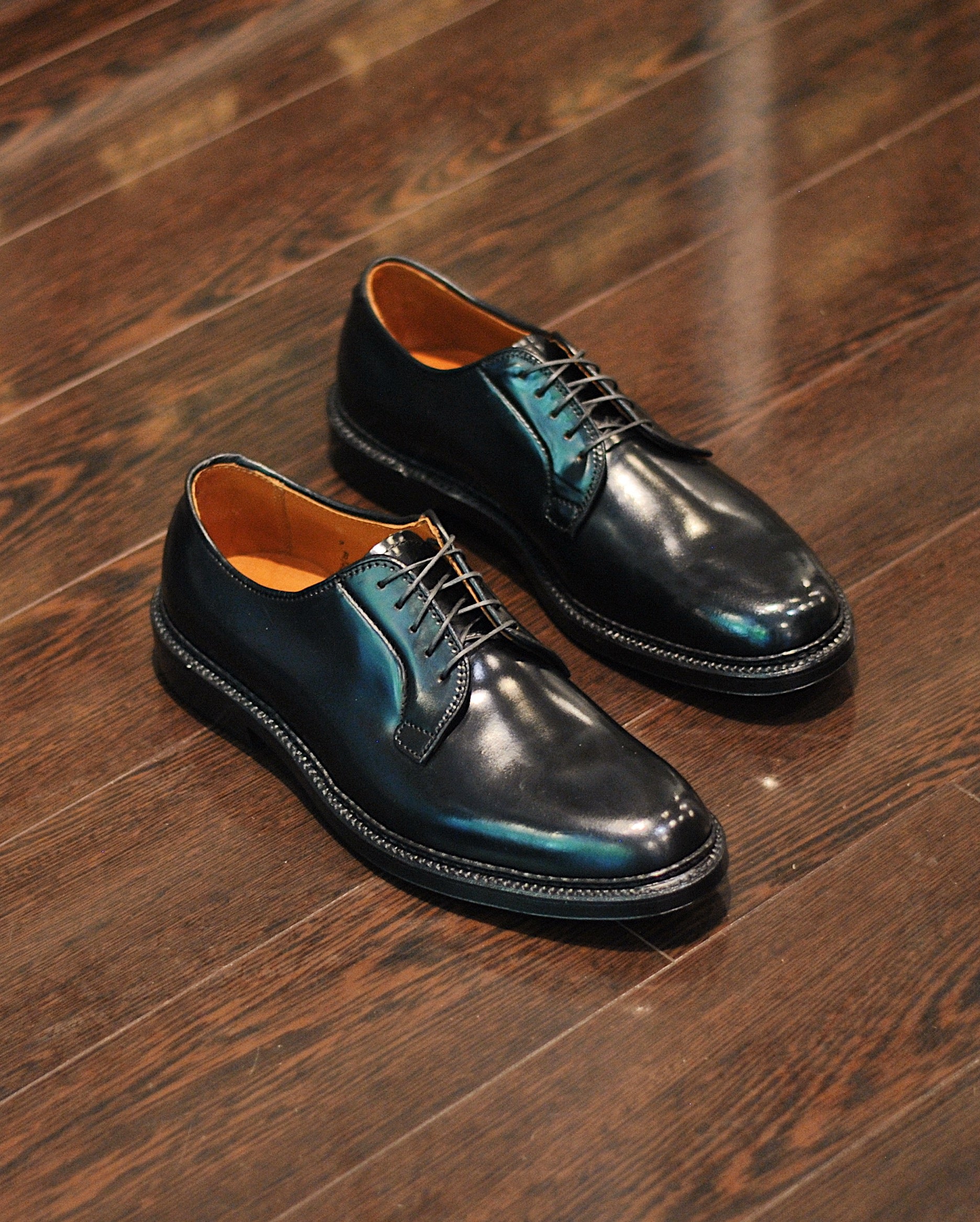 9901 Plain Toe Blucher in Black Shell Cordovan, Barrie Last