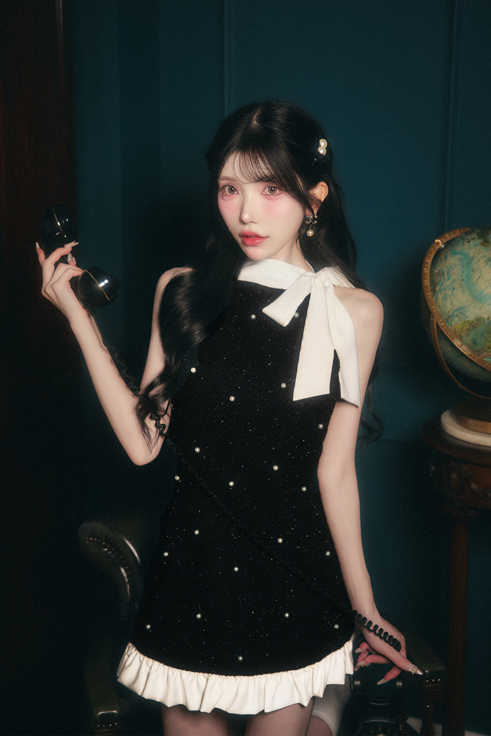 ツイードパールミニワンピース