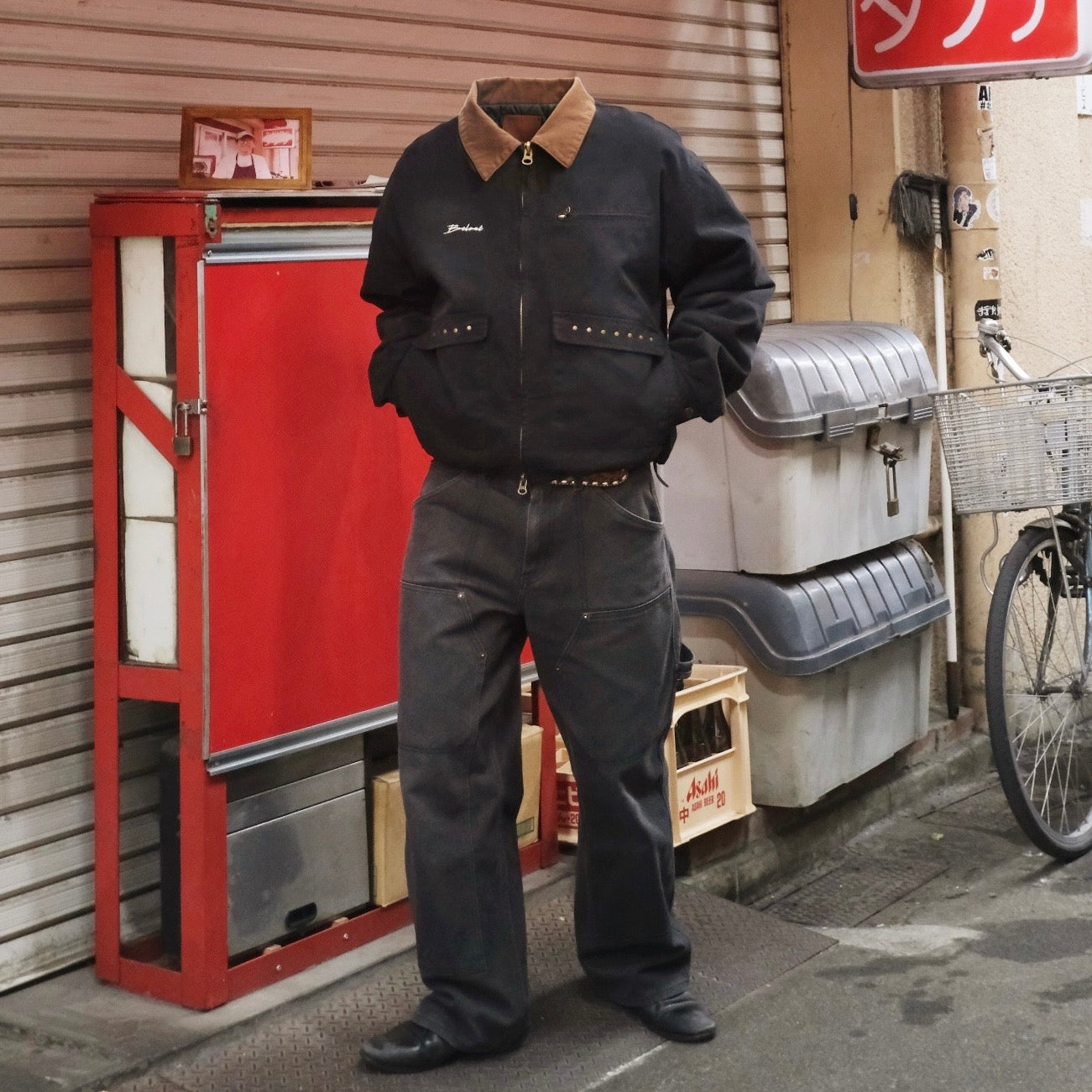 Spray fade studs duck jacket / Black – BELVET