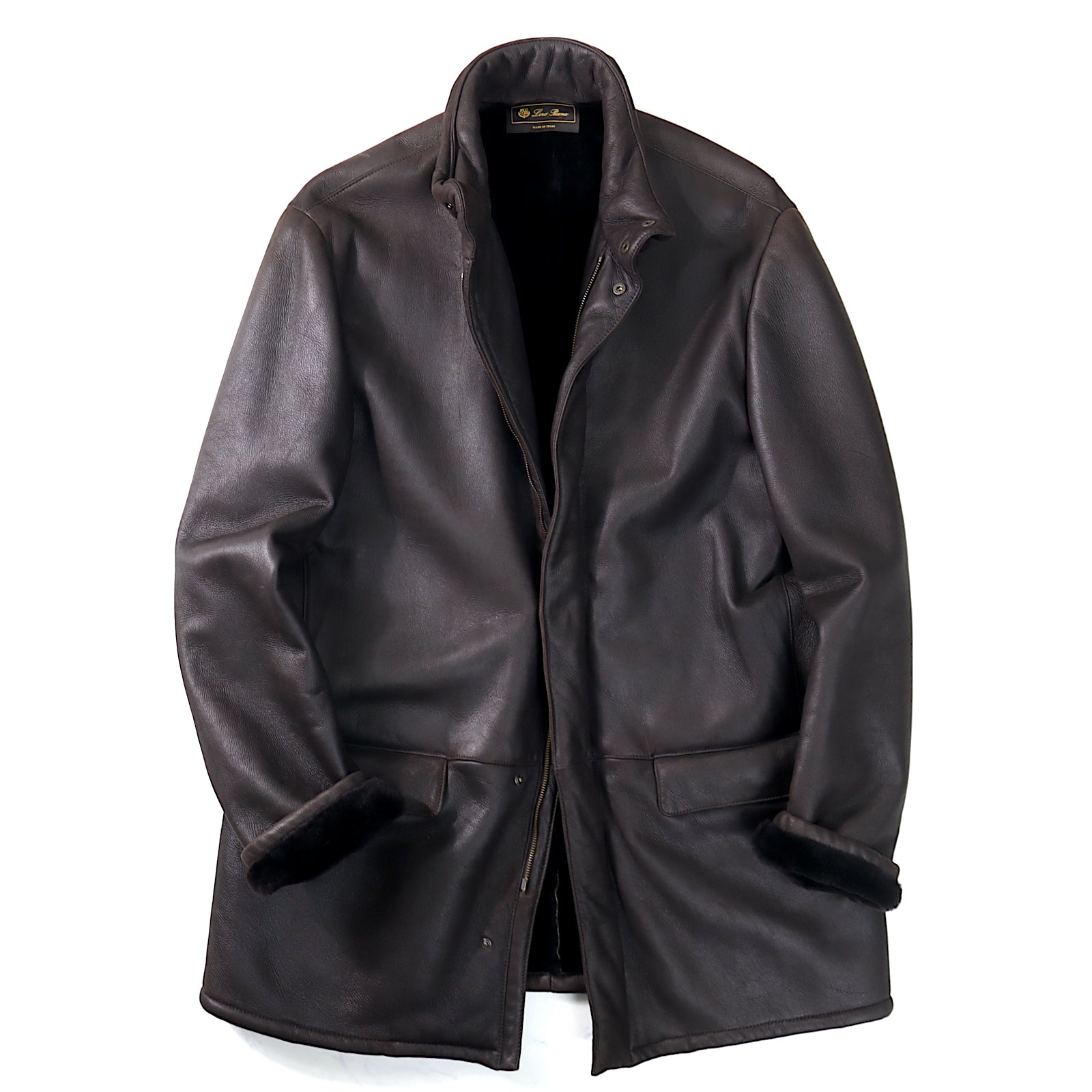 ロロピアーナ Loro Piana イタリア製 最高級 シャーリング ラムレザー