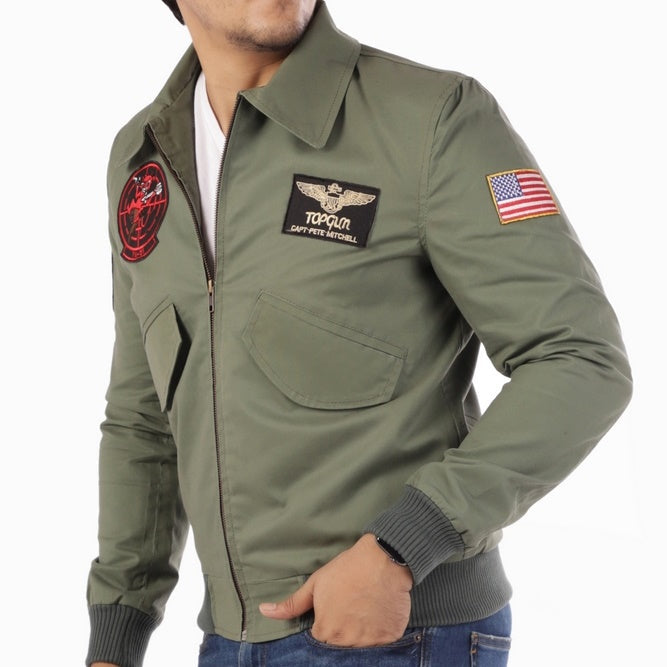 Tom Cruise Top Gun G1 Green Bomber Jacket – Jildleather