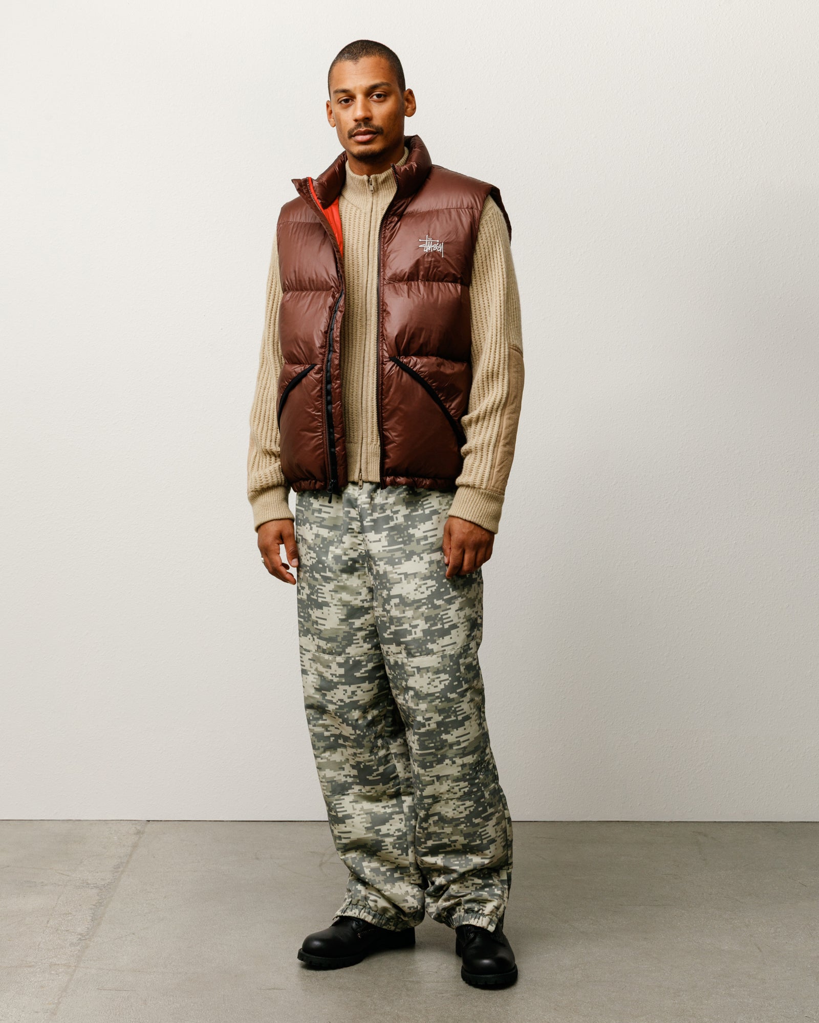 Micro Ripstop Down Vest – Brown | Outerwear | Stüssy Japan