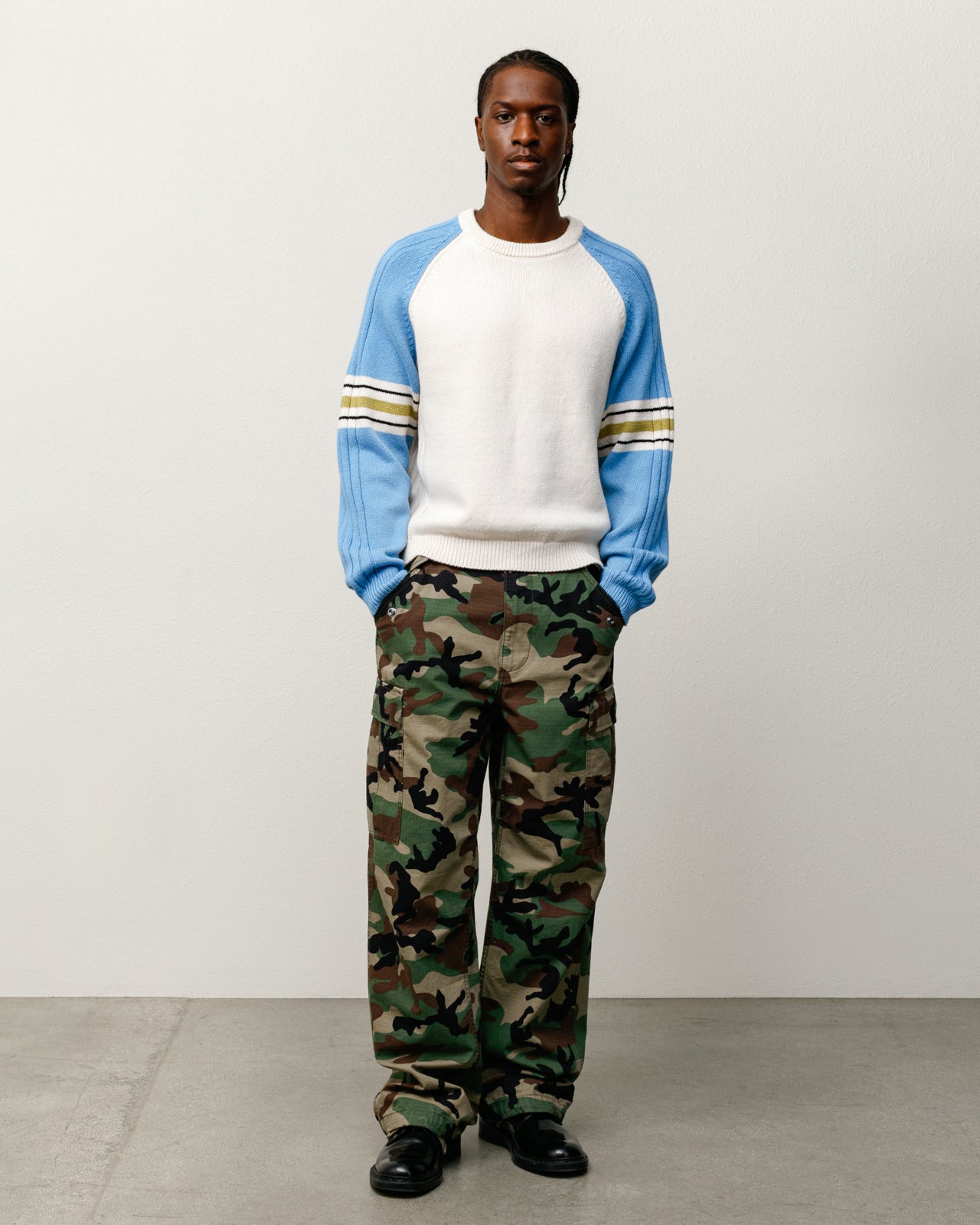 Stripe Raglan Crew – Blue | Tops & Knits | Stüssy Japan