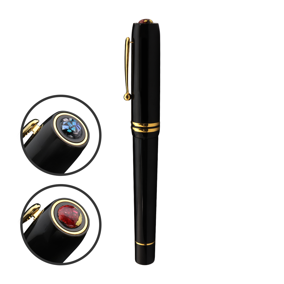 七宝万年筆・ベークライト・黒 Fountain Pen | ワンチャーペン Wancher