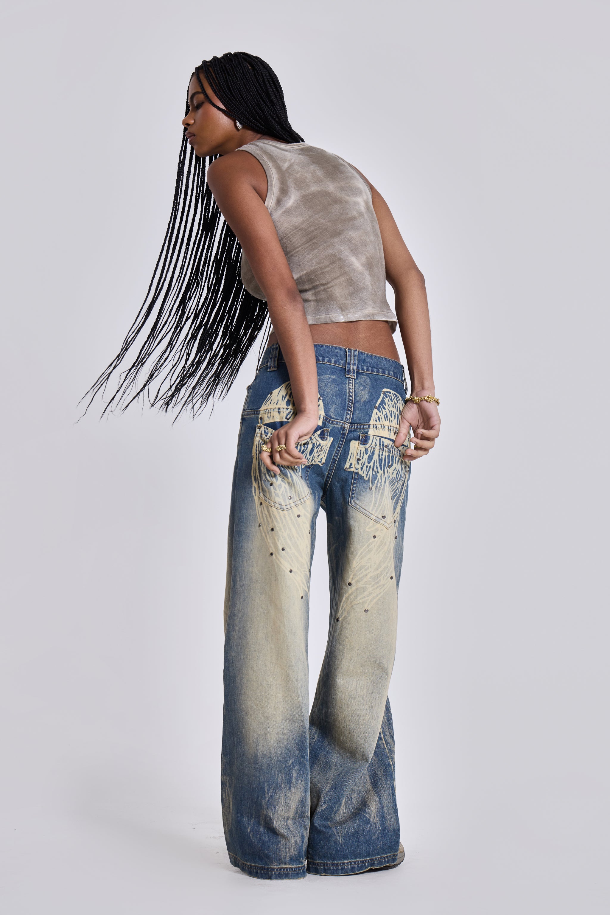 Shop Blue Ethereal Colossus Jeans | Jaded London | Clothing