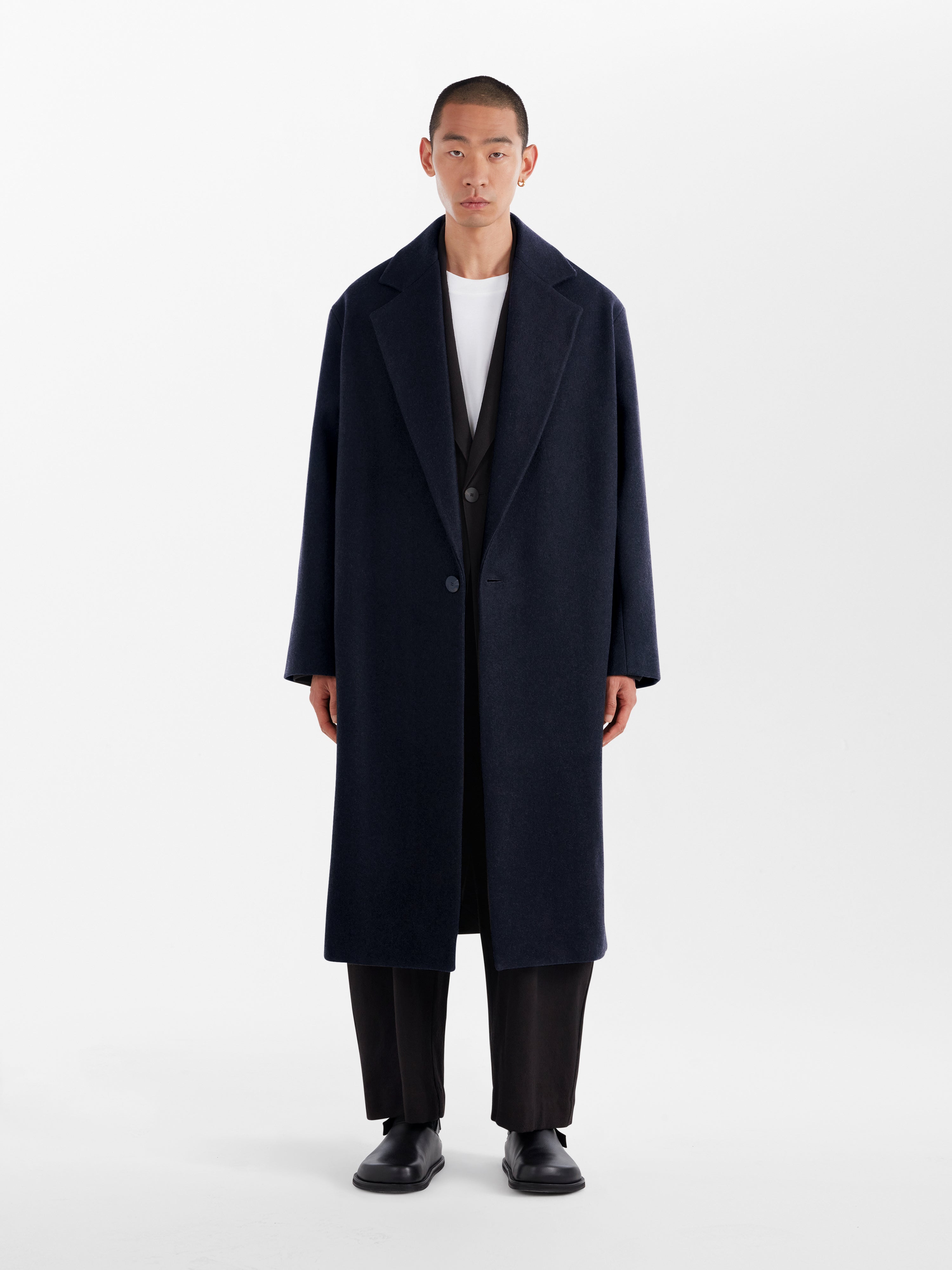 NOTCH COAT IN DARK NAVY