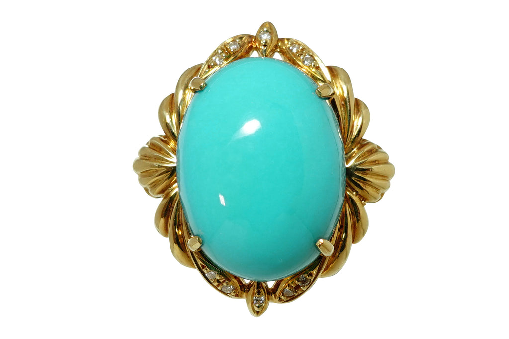 k18 トルコ石リング レディース 指輪 k18 ターコイズ トルコ石 K18