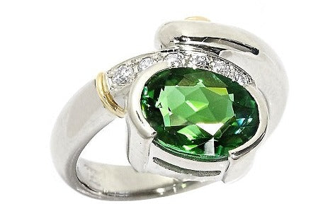 SEIKO 【セイコー】Pt900/K18グリーントルマリン エメラルド ダイヤ