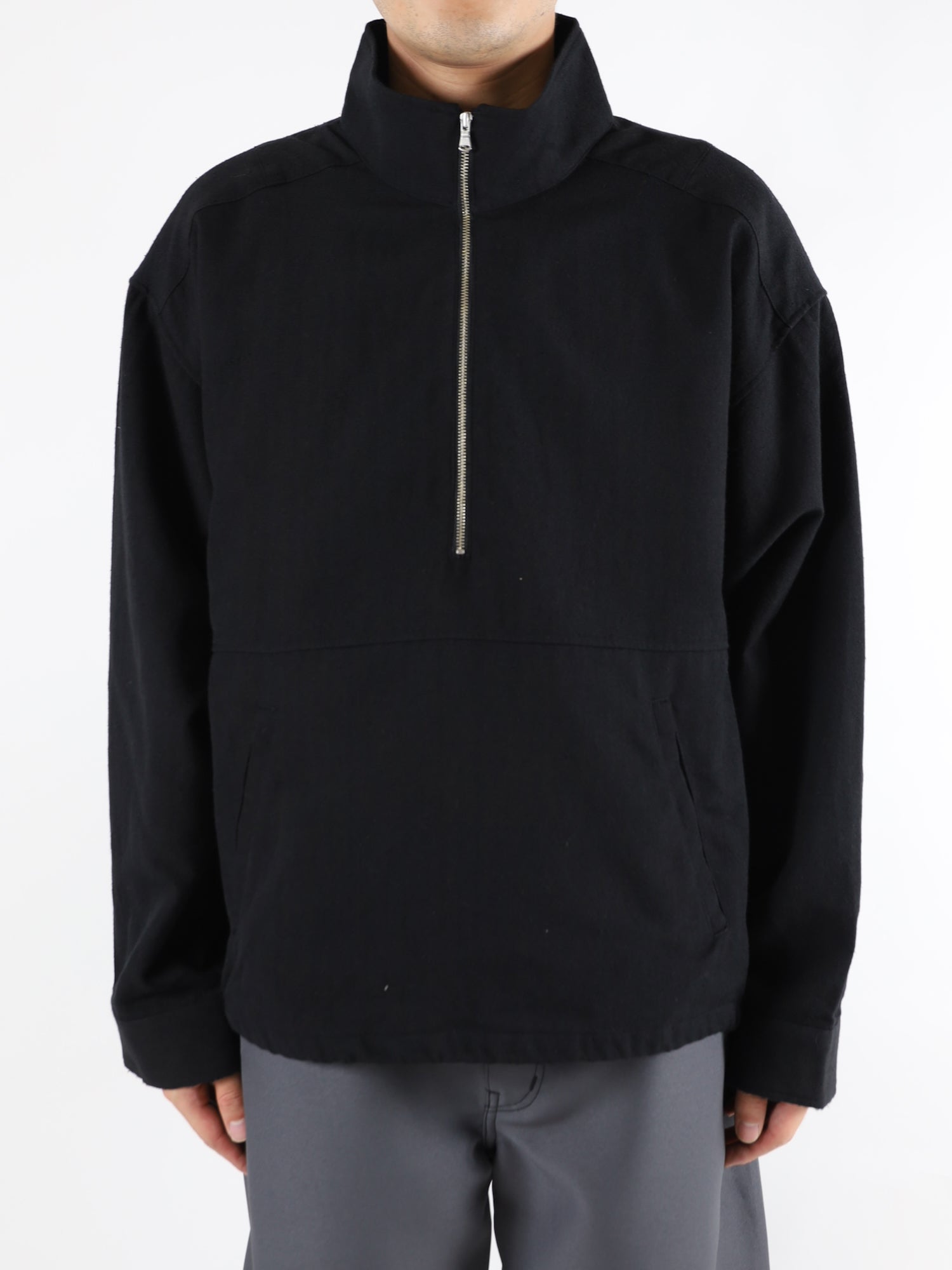 ANCELLM WOOL HALF ZIP PULL OVER SHIRT – KIKUNOBU