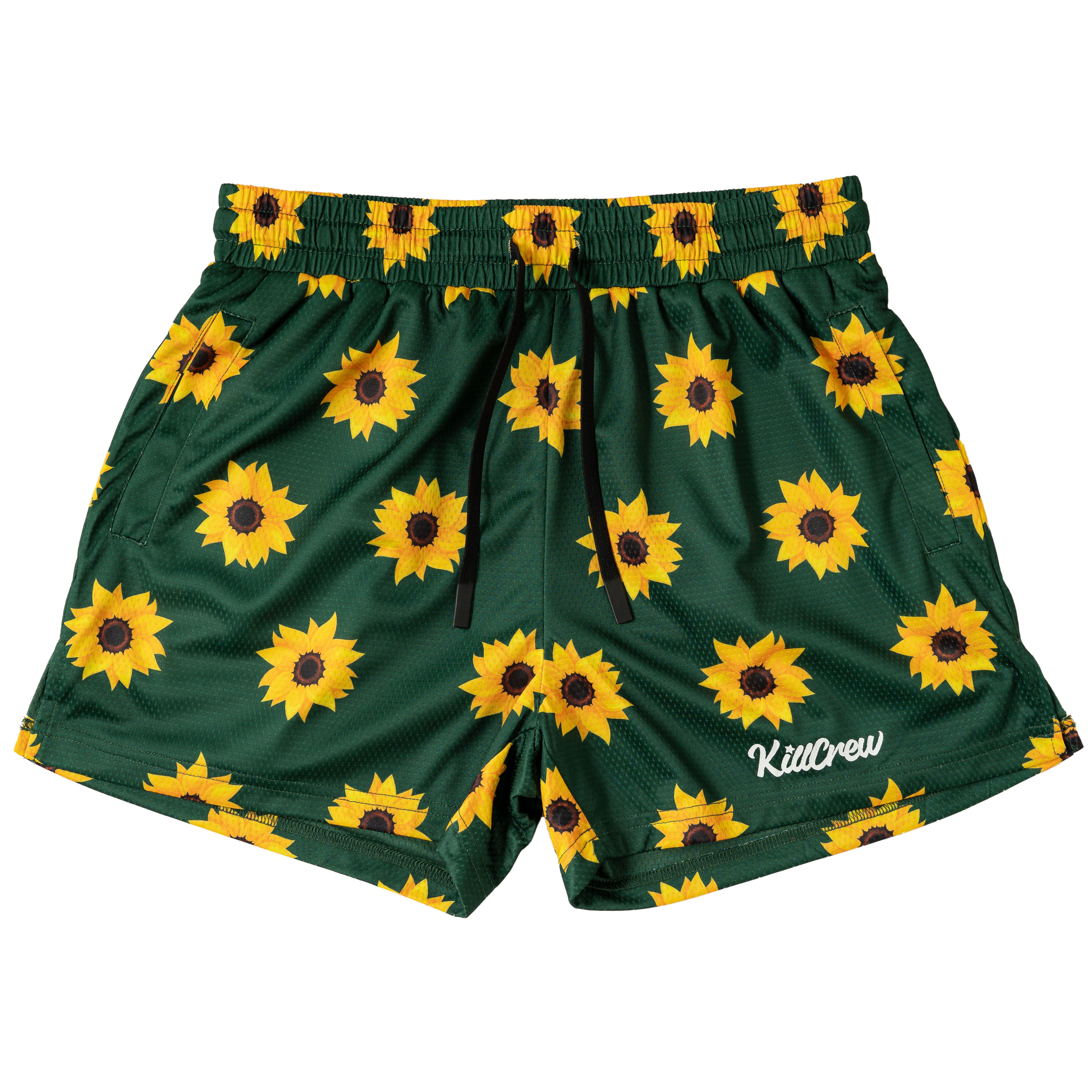 MUAY THAI SHORTS (MID THIGH CUT) SUNFLOWER - GREEN – Kill Crew
