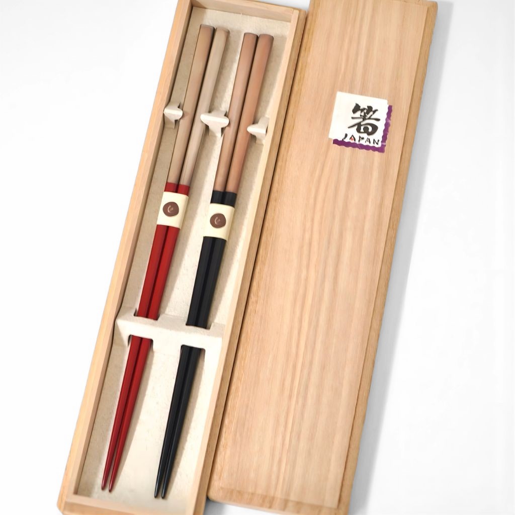 越前 銀地 夫婦箸 – 漆器 高翆