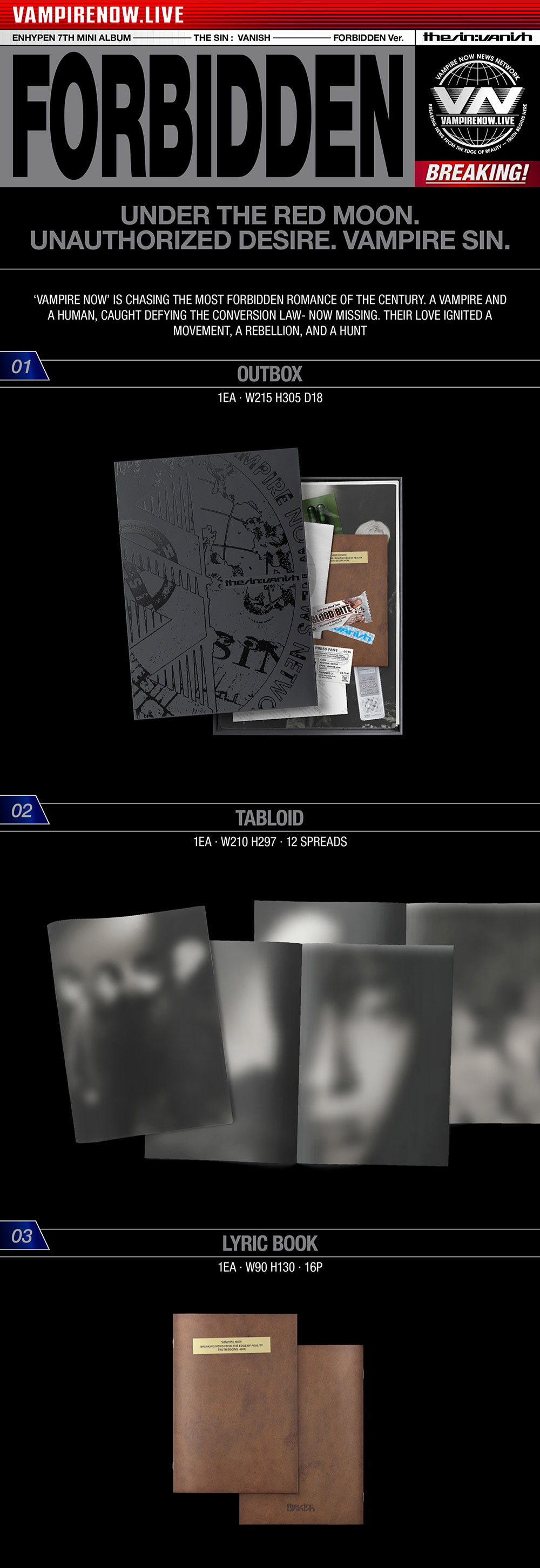 ENHYPEN 7º Mini Álbum THE SIN : VANISH - Edição Oficial