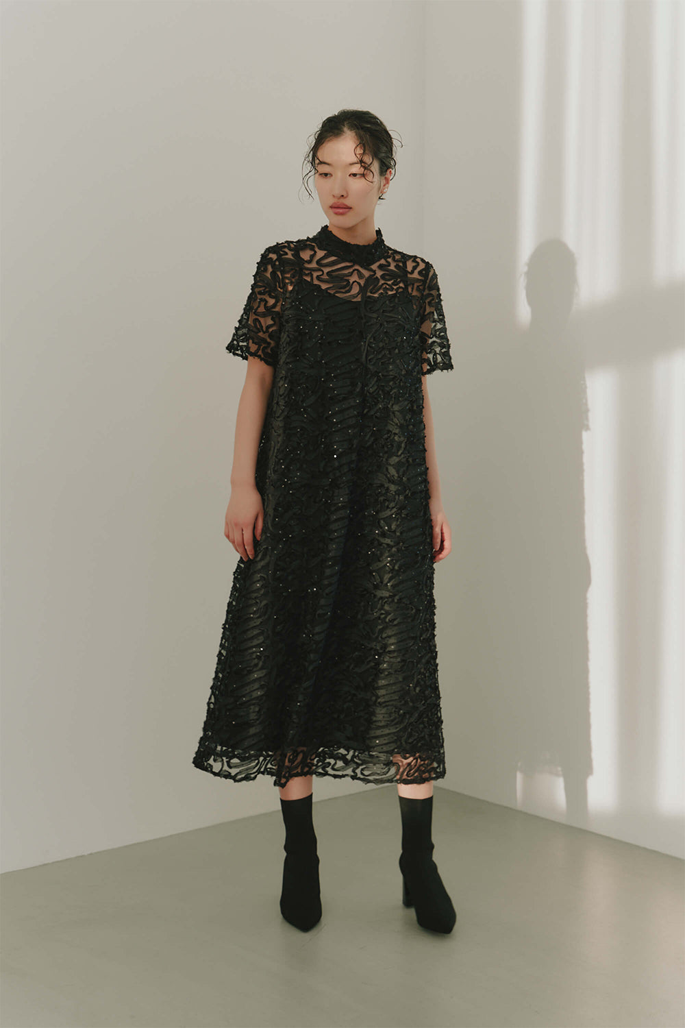 kaene公式オンラインストア テープエンブロイダリースパンコールドレス