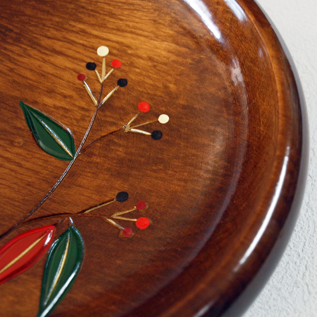 菓子器・木製・山中漆塗り・南天ベリーセット・茶托5枚set – かく丸