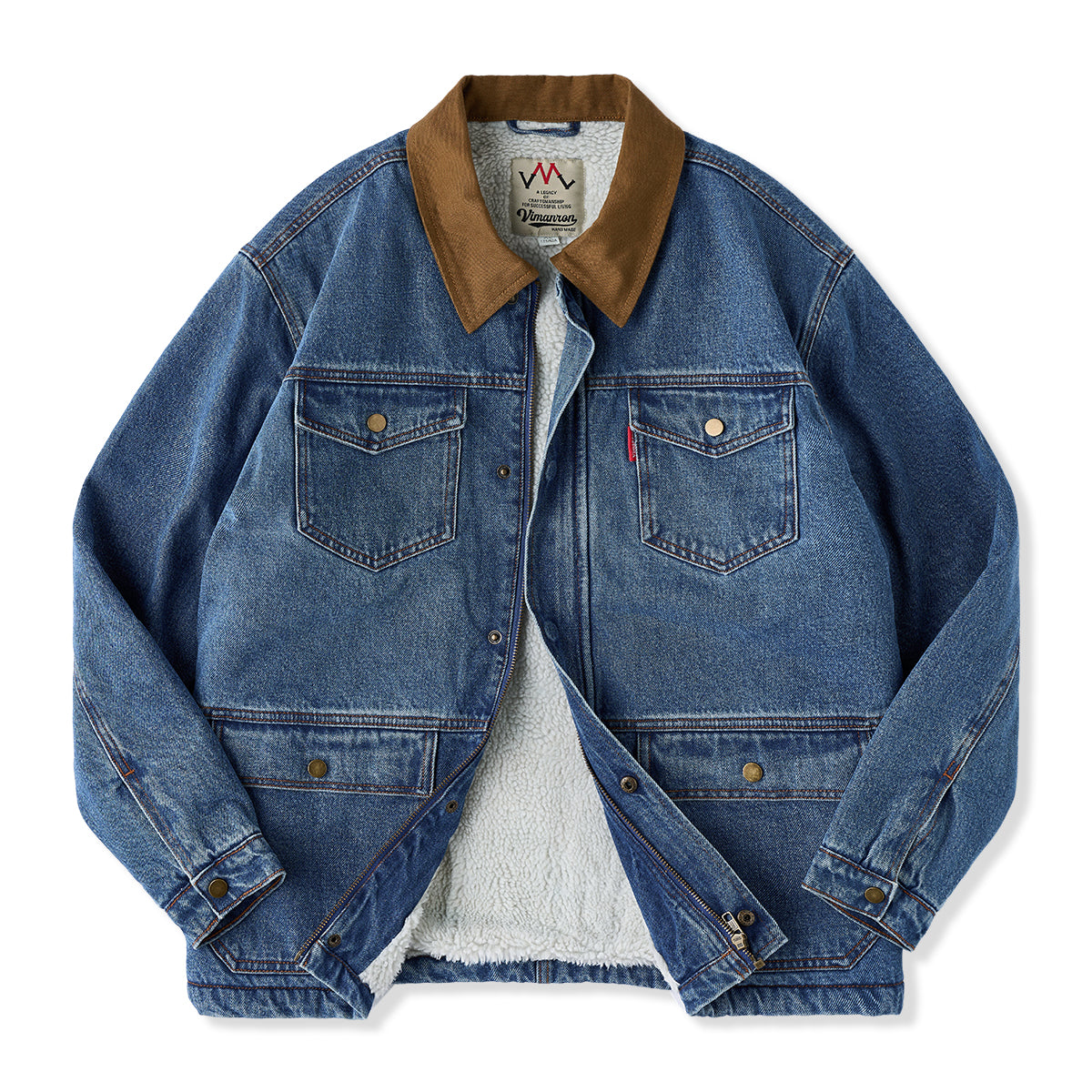襟キャンバス切替 裏フリースデニムワークジャケット – Karakubuy