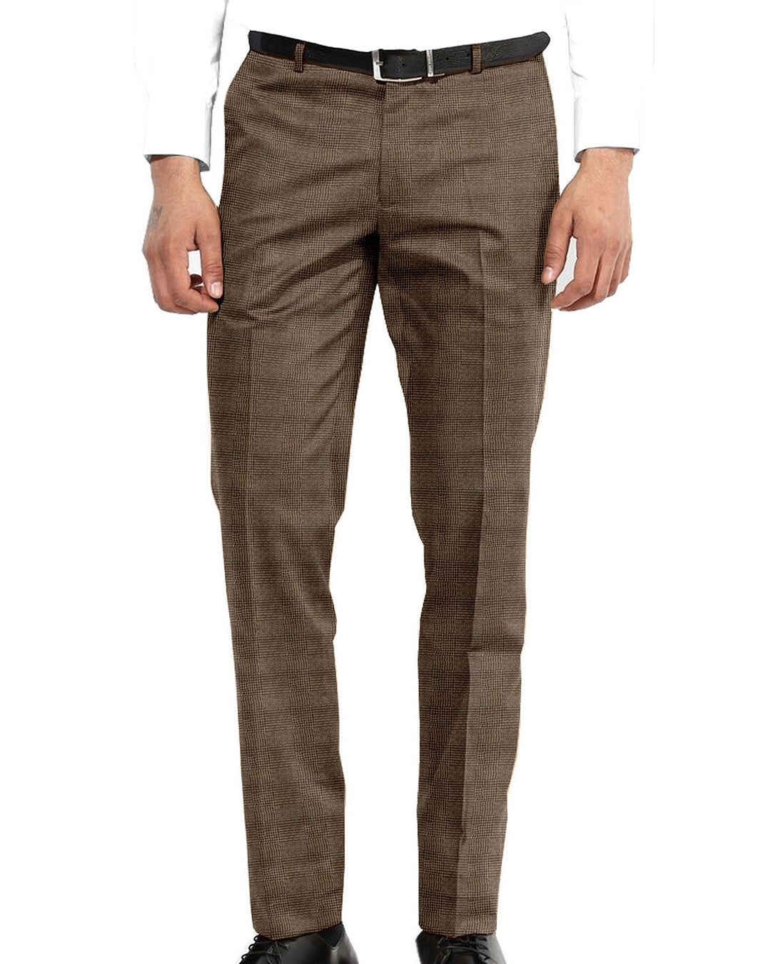 INCOTEX SLIMFIT Glen Check slacks 50 茶 INCOTEX SLIMFIT Glen Check