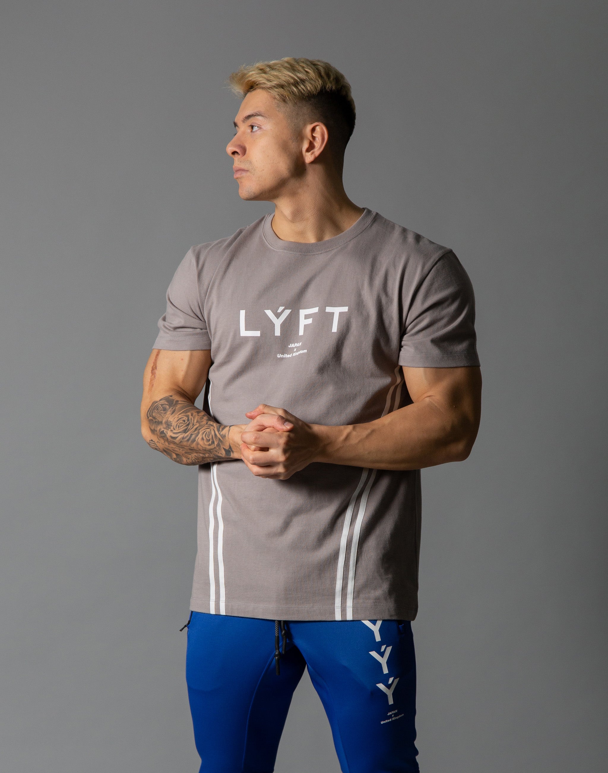 LYFT-リフト【トレーニングウェア】- LÝFT 2 Line T-Shirt - Grey