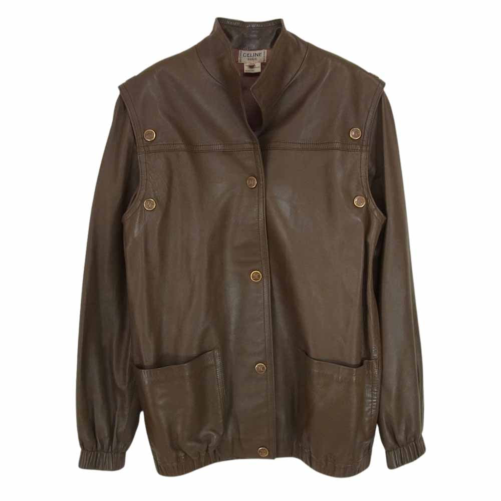 CELINE セリーヌ トリオンフボタン オールド ヴィンテージ レザー