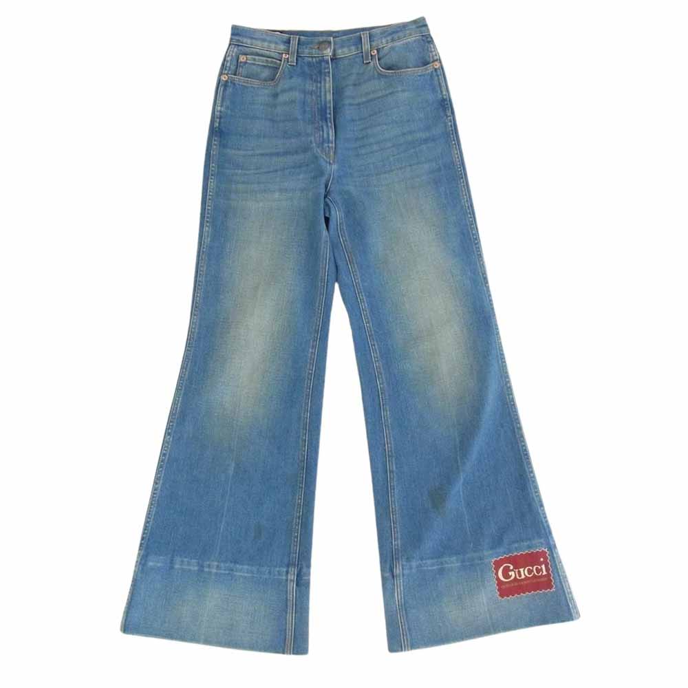 GUCCI グッチ 624217 ラベル付き ウォッシュド デニム フレアパンツ