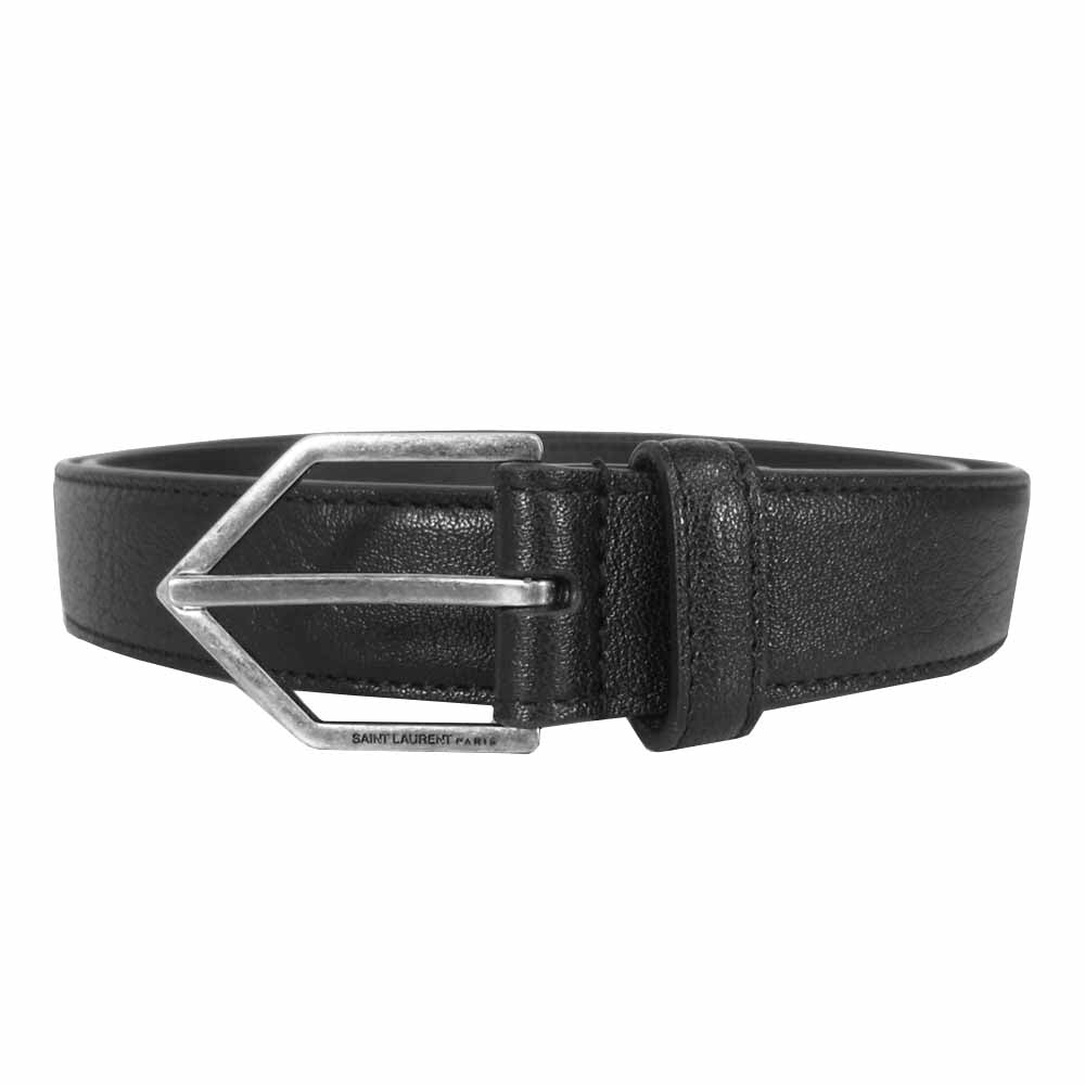 SAINT LAURENT サンローラン GRZ510520 レザー ベルト ブラック系
