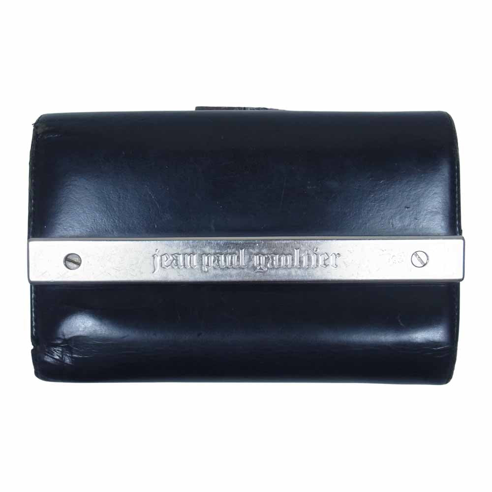 ジャンポール ゴルチエ がま口 ウォレット ブラック系【中古