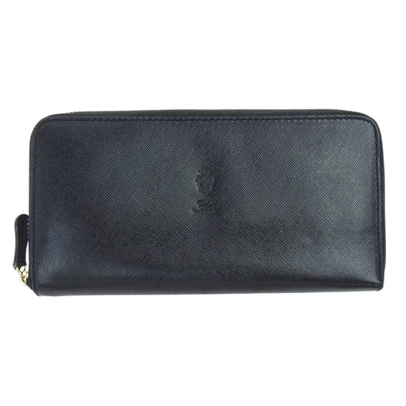 美品 Felisiレザー ラウンドジップ 長財布 ブラック 125 黒 Felisi