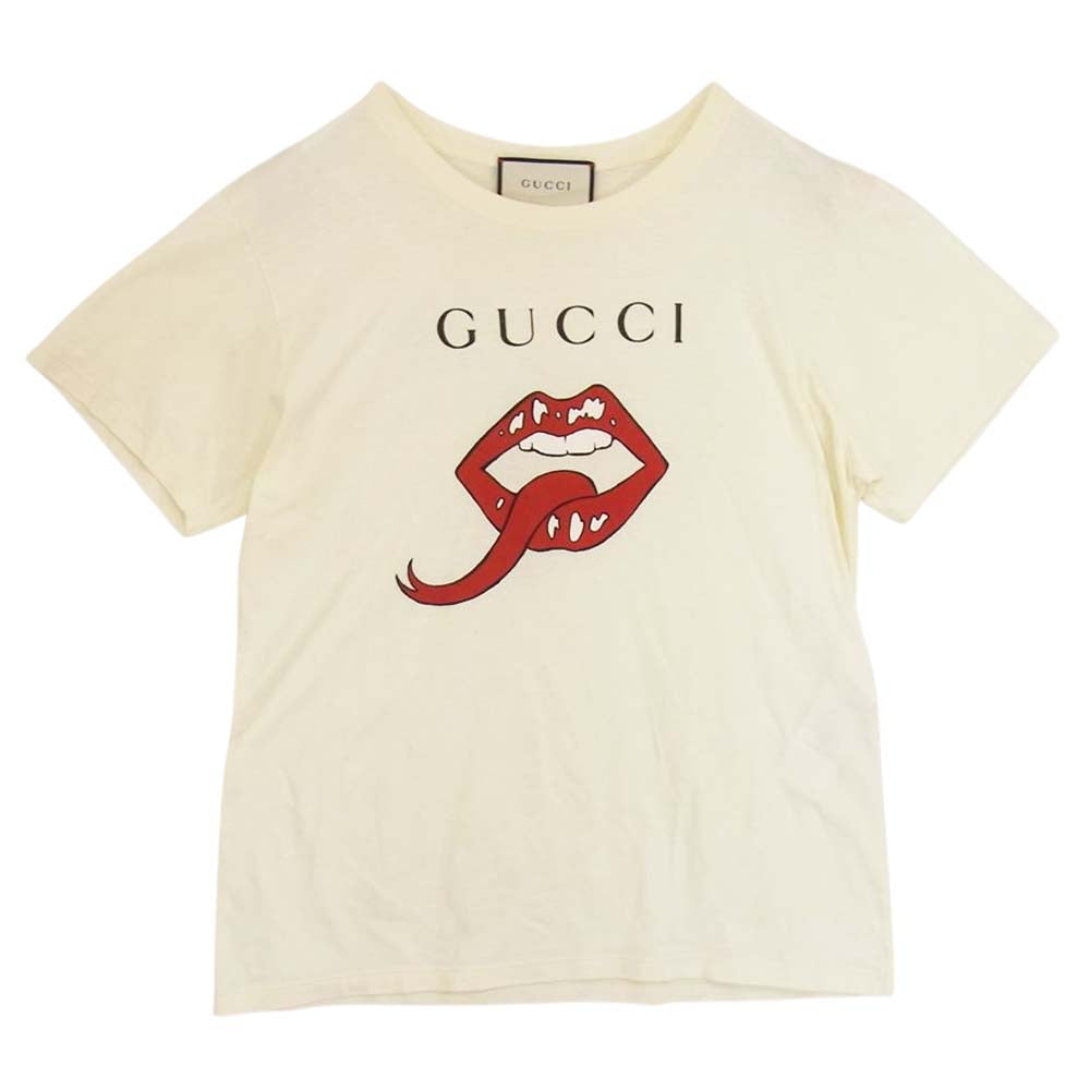 GUCCI グッチ 19SS 493117 XJAN8 【クリーニング済】リップ プリント